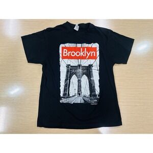 NWOT Brooklyn Bridge Graphic T Shirt Black NYC Streetwear City Threads Urban Tee